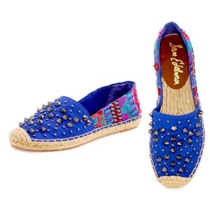 Sam Edelman Blue Linsley Beaded Studded Espadrille 6.5